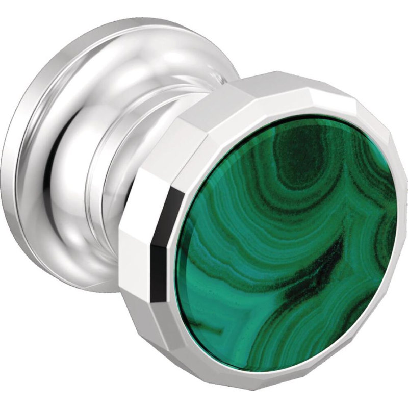 Beauclere™ Two-Handle Wall Mount Lavatory Faucet, Polished Chrome, Wheel Handle With Malachite