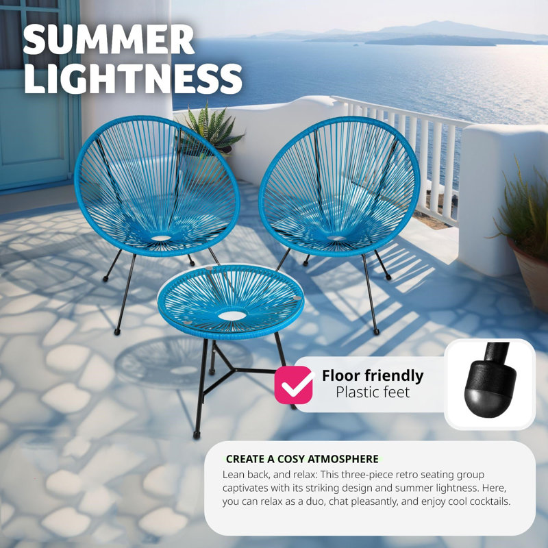 Patio Dining Set with, Blue