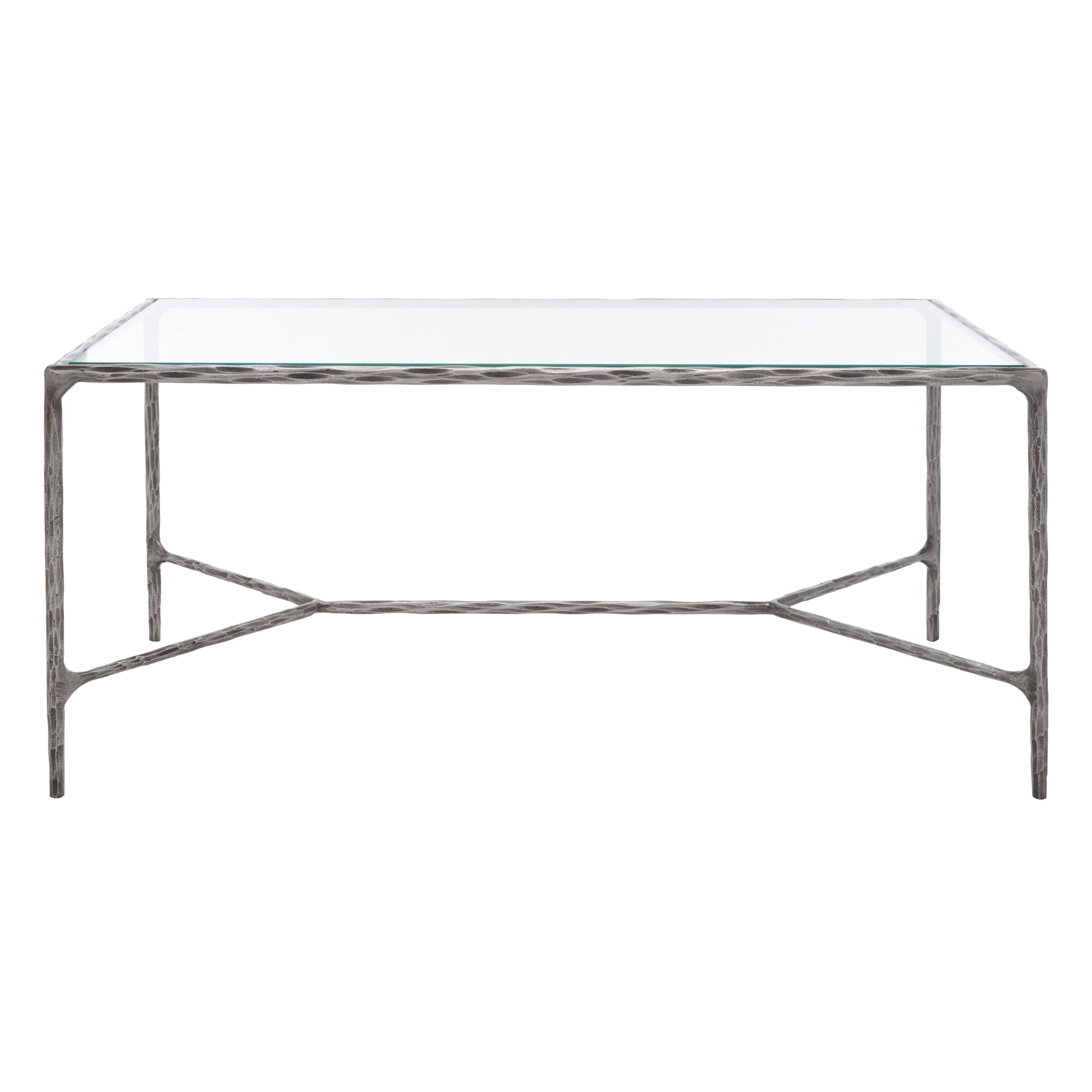 Evelynn 4 Legs Coffee Table, Clear, Silver
