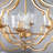 4-Light Gold Open Frame Chandelier with Glass Shades, Adjustable Chain for Dining & Foyer
