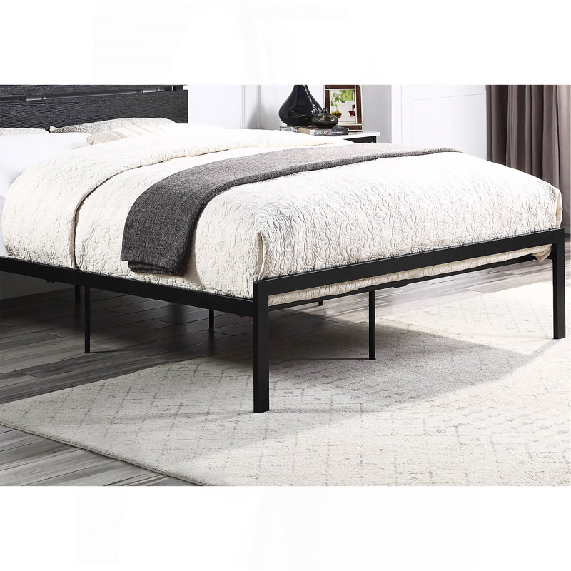 Black Metal Frame Full Size Bed 1Pc