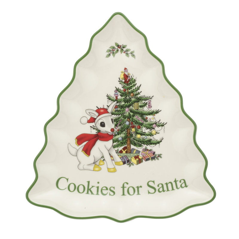 Spode Christmas Tree Rudolph Tree Server 9.5"