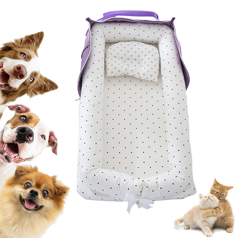 Lit pour chien Creative Creative Bed, Mauve / Blanc