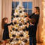 Paquet de 100 ornements de boule de Noël incassables noirs et dorés - Décorations suspendues pour arbre de Noël, maison et décorations des Fêtes