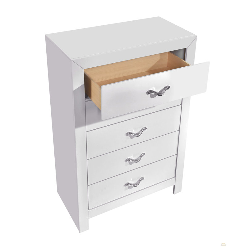 Commode Moreland G002900-CH, blanc scintillant