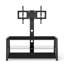 3 niveaux, verre trempé noir, support, pivotant, réglage de la hauteur, téléviseurs de 32 po et 65 po, capacité de 180 lb, charge, télé de gestion des fils réglable, tablettes