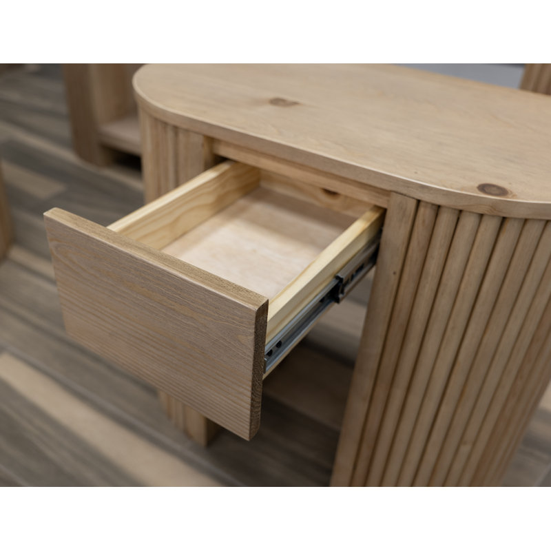 Table de bout ouverte en bois massif avec rangement Espejo, H 23,50 po x l 19,75 po x P 19,75 po