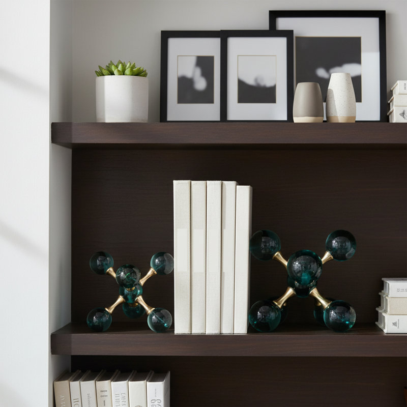 Decorative Book Ends for Home Decor - Modern Bookends Office Styling Accessory for Shelf Decor and Bookshelf Decor - 7"