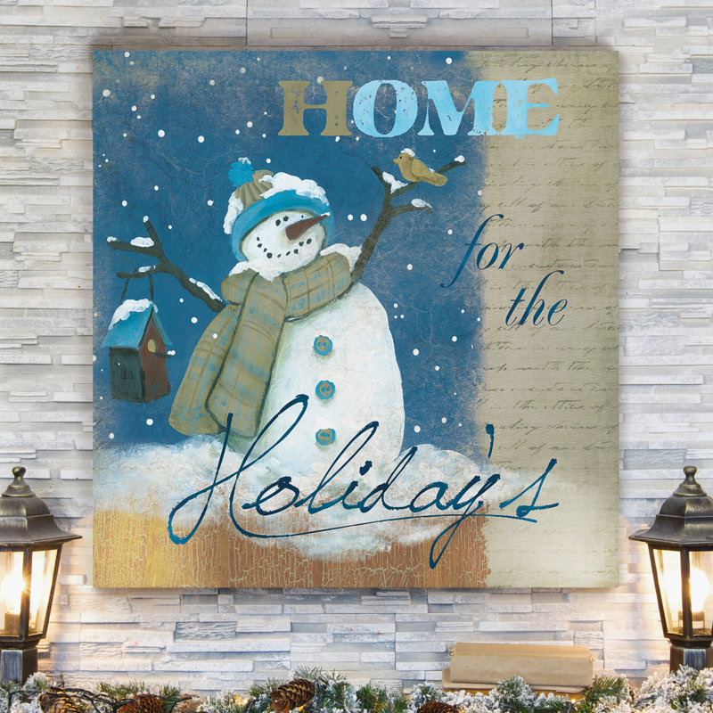 « bonhomme de neige nichoir », impression sur toile tendue, H 10 po x l 10 po x P 1,5 po