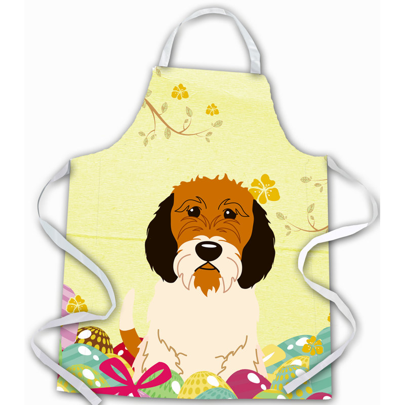 Tablier œufs de pâques, Blond / crème / brun clair, Petit basset griffon vendéen