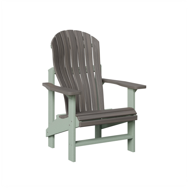 Berlin Gardens Contour Upright Adirondack Chair, Coastal Gray with Seafoam