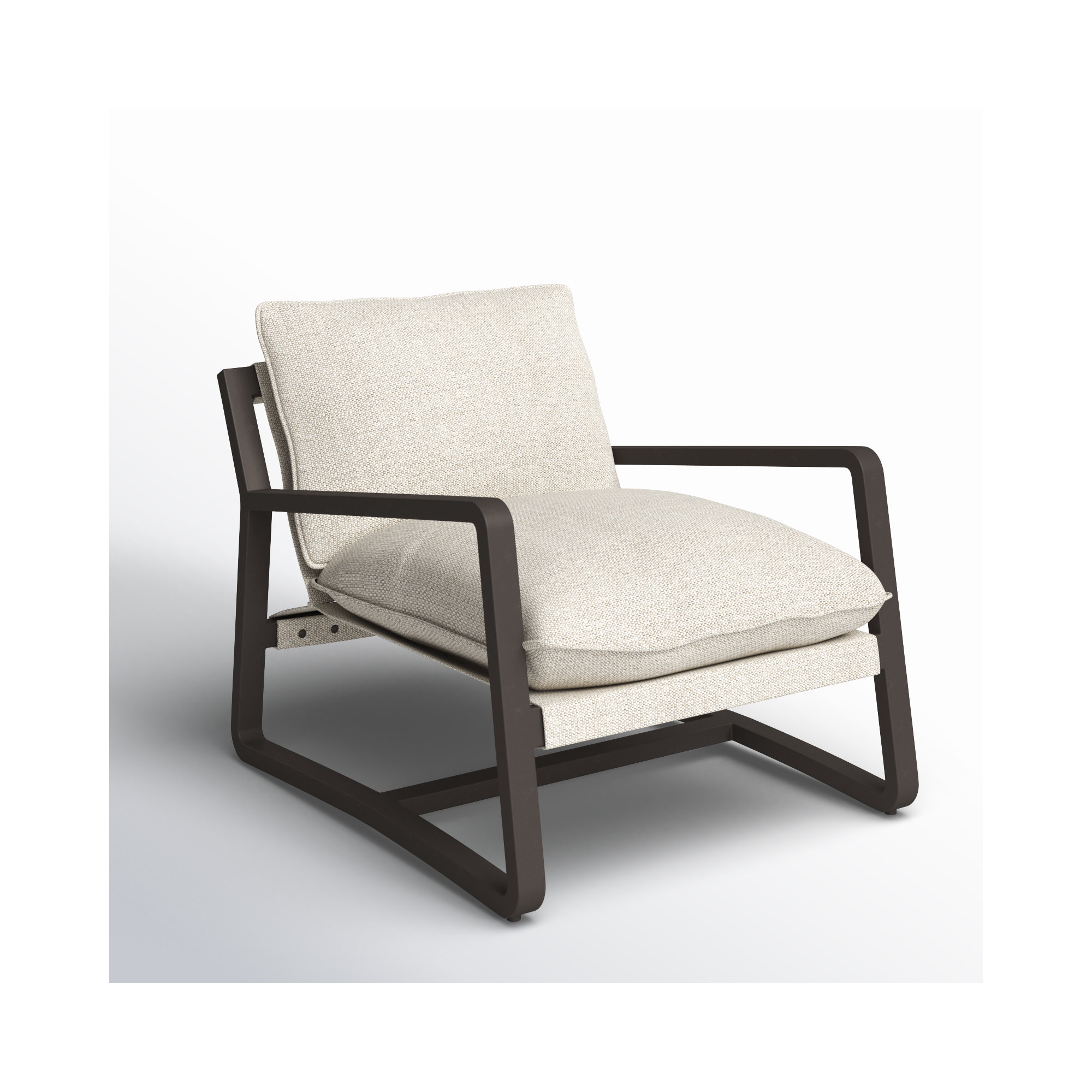 Shea Teak Outdoor Lounge Chair, Bronze, Faye Ash