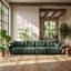 Canapé 4 places en chenille vert touffeté l 141,7 po x P 33,4 po UI Furniture