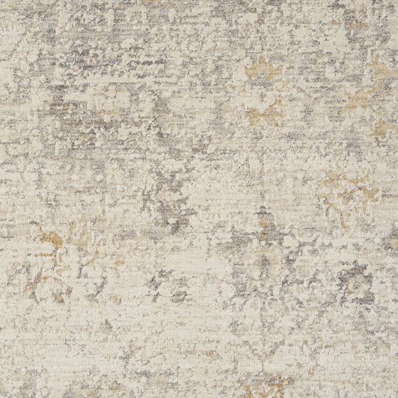 Melby Ivory/Beige Traditional Floral Filigree Power-loomed Indoor Area Rug, Round 6'