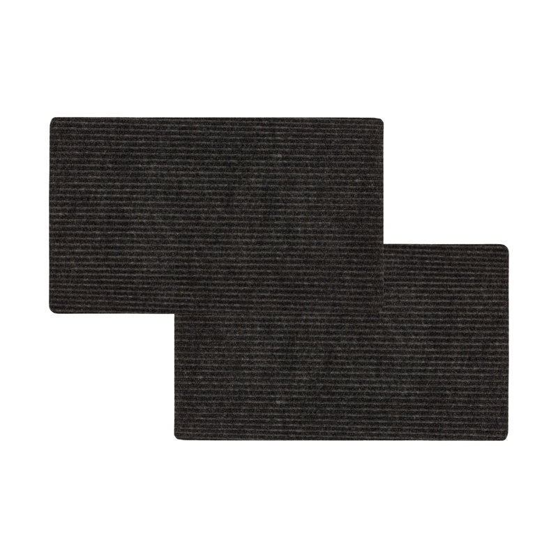 Paillasson intérieur / extérieur antidérapant double jeu, Gris anthracite, 2 pièces 18 po x 30 po