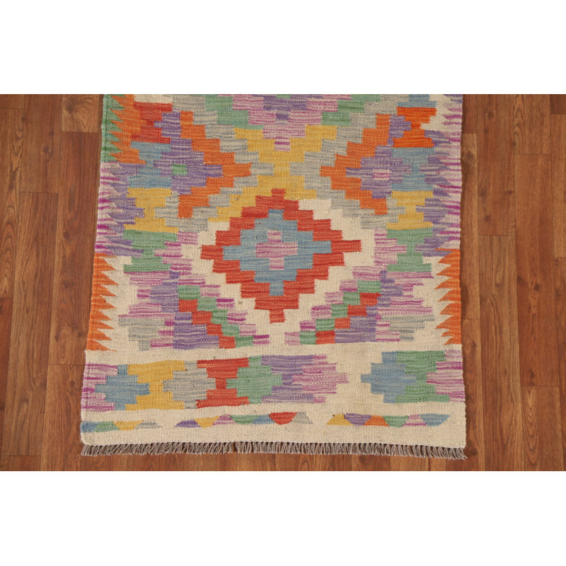 Geometric Kilim Oriental Runner Rug 3x8