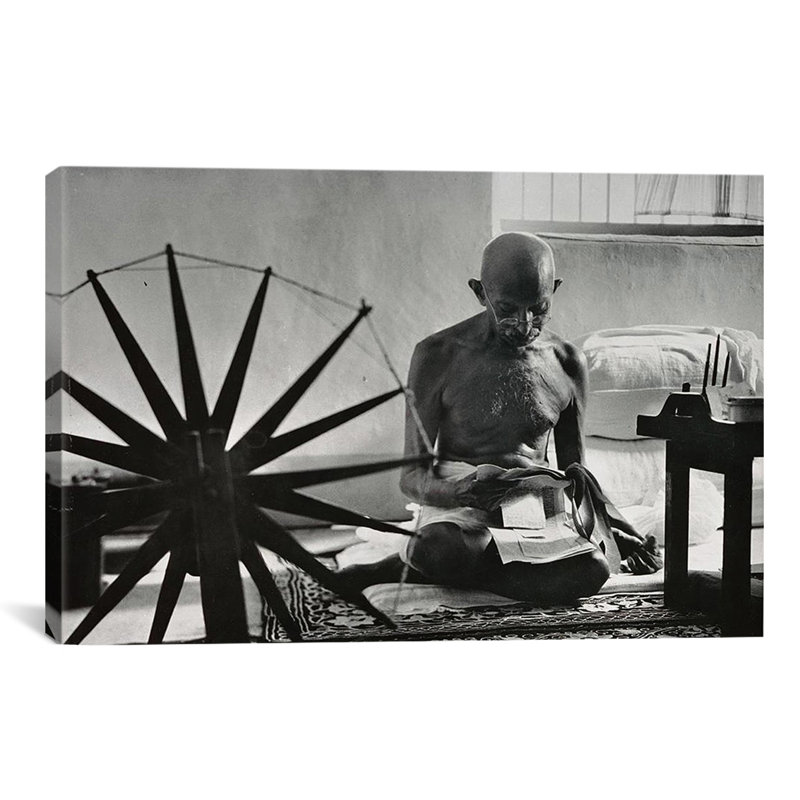 Mahatma Gandhi - Graphic Art, 26" H x 40" W x 1.5" D, No Mat, Wrapped Canvas