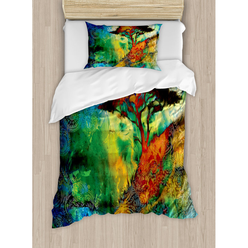 Bohemian Traditional Polyester Duvet Cover, Twin