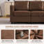 Canapé modulaire en similicuir - fauteuil d'appoint, causeuse et canapé à 3 places-130060825-130060821