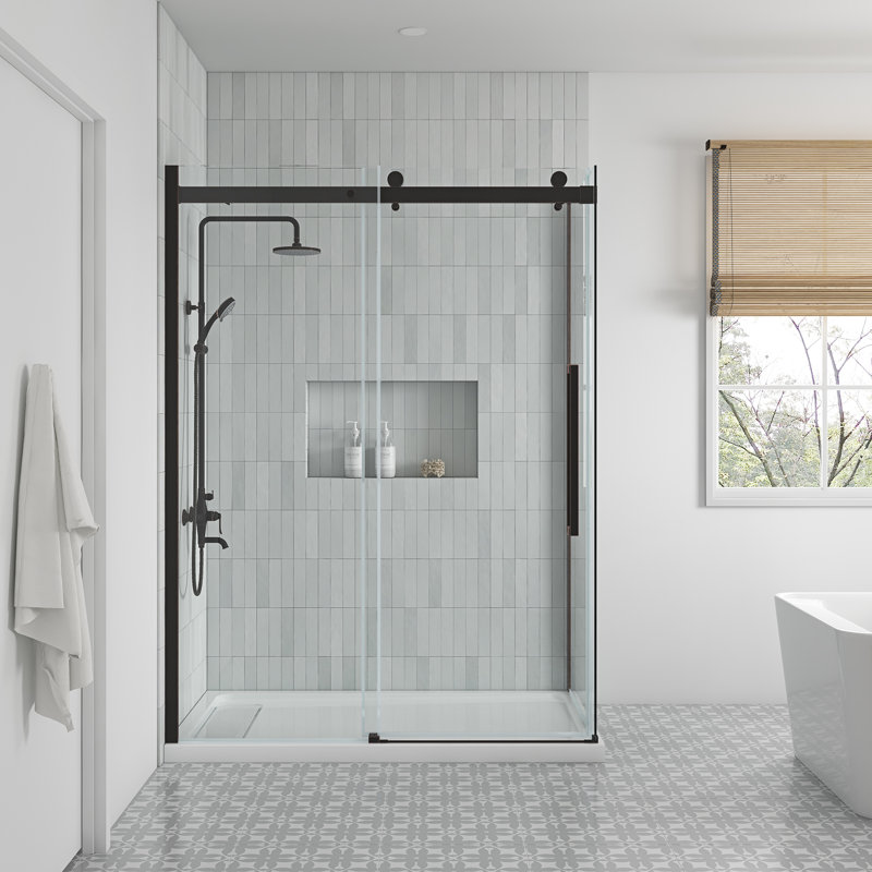 OVE Decors Bel Soft Close 3-Piece 32" x 60" x 81" Base/Door Corner Shower Kit, Oil Rubbed Bronze