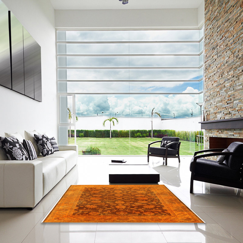 Tapis orange Thorbern, Carré 6 pi