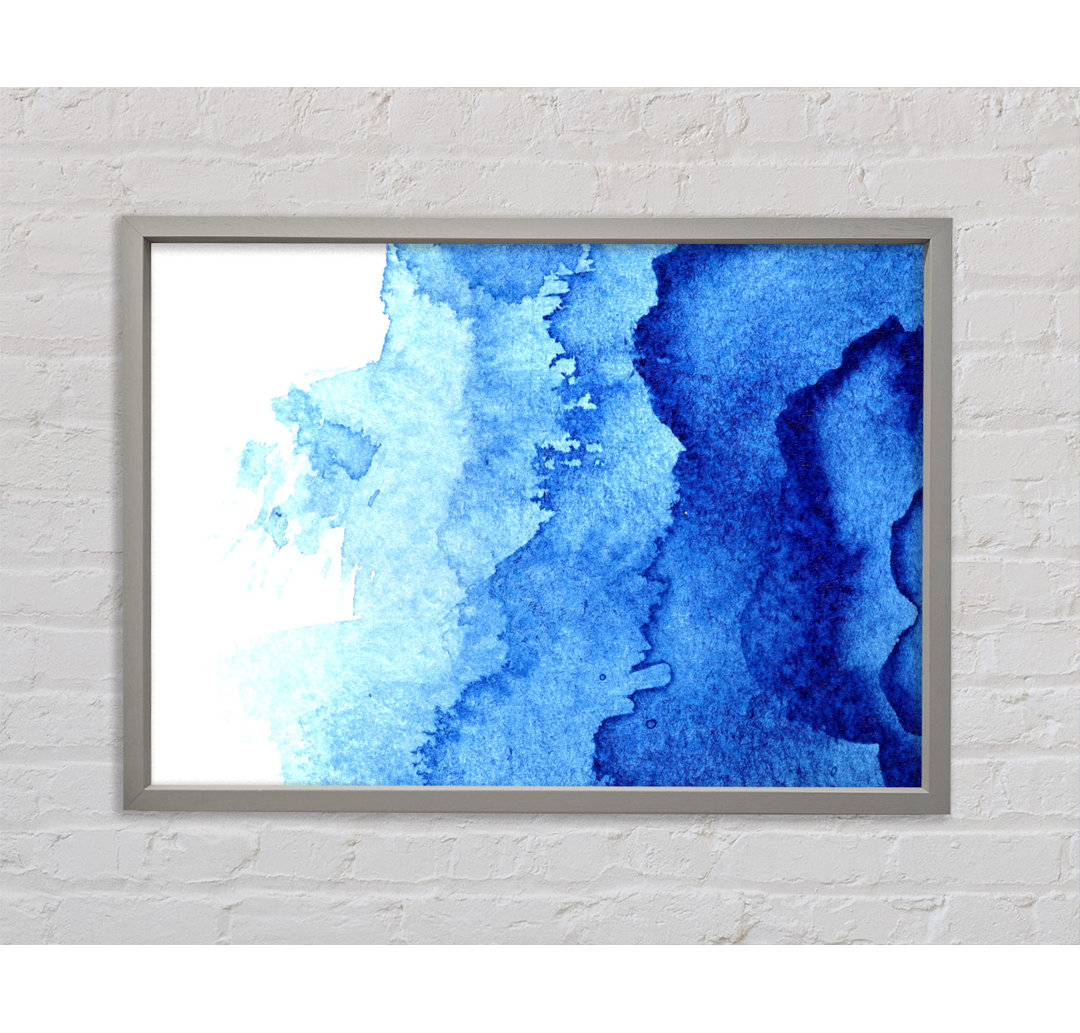 Aquarell Blues To White - Einzelner Bilderrahmen Kunstdrucke auf Leinwand