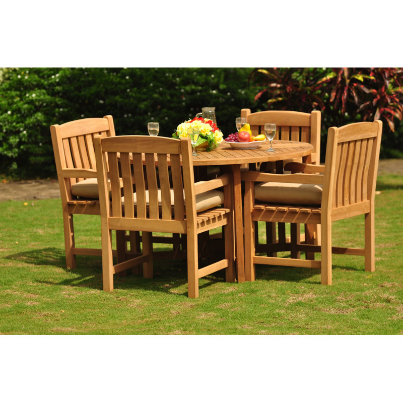 Ensemble repas 5 pièces teck luxueux Parkhur