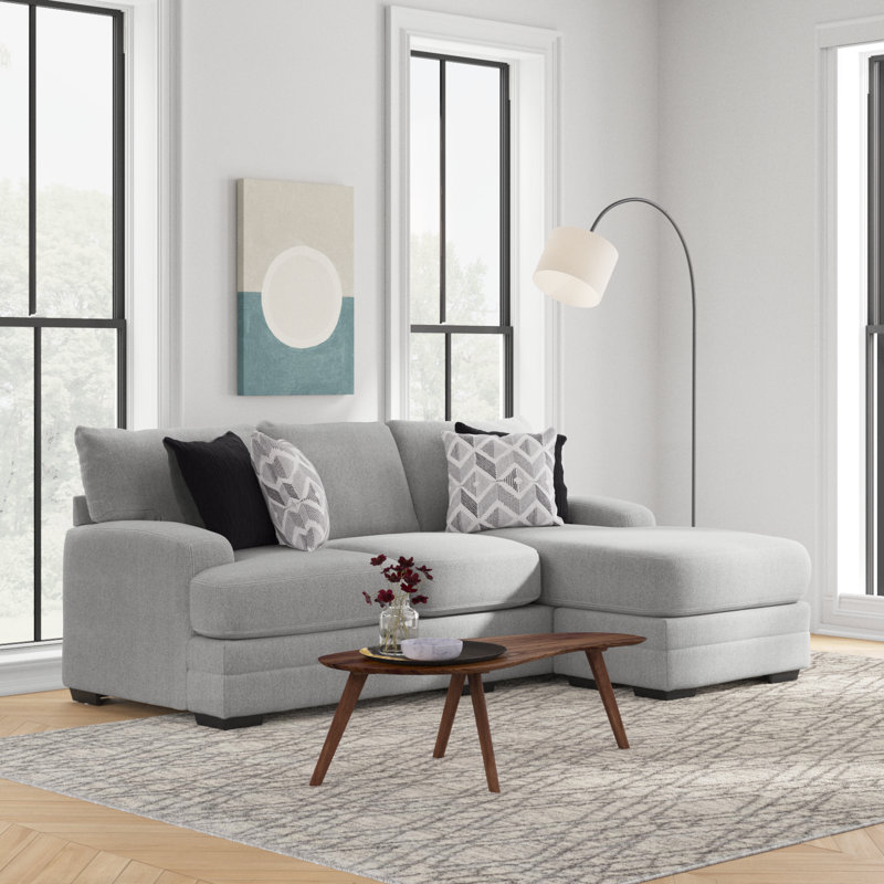 Raybon 99" Wide Reversible Sofa & Chaise, Gray