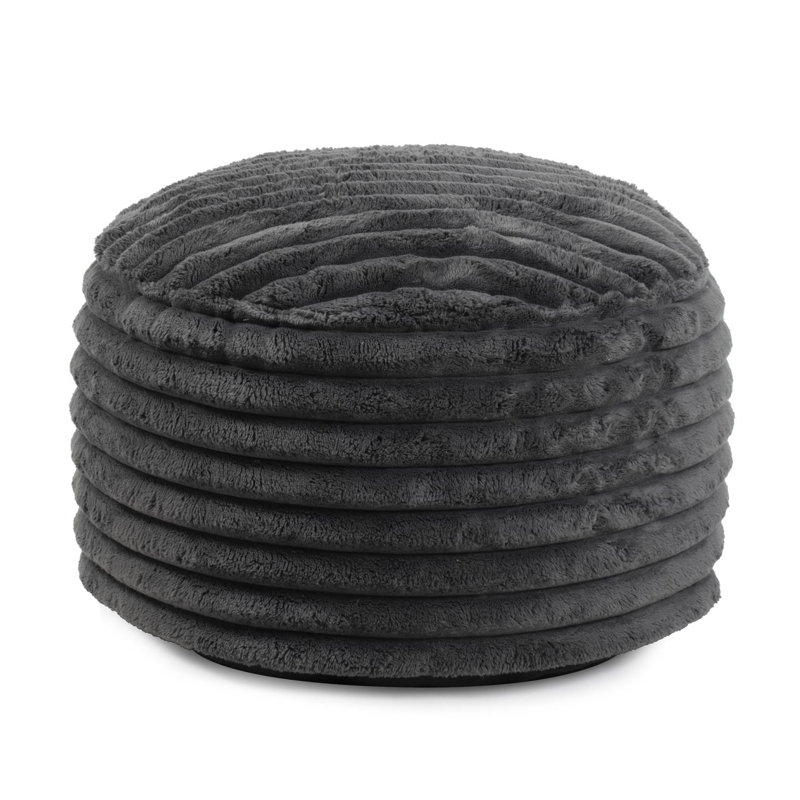Camiya Short Pouf Shar Pei, Gray Polyester