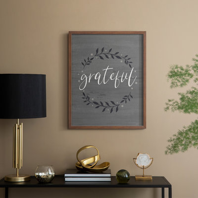 Grateful Wreath Framed Print - Solid Wood