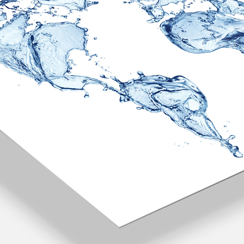 « world map water splash », impression, H 20 po x l 20 po x P 1 po, Métal