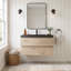 Meuble-lavabo mural en mélamine de bois de 91 cm (36 po), aspect bois naturel, surface résistante à l'usure, anti-rayures et non poreuse facile à nettoyer, préassemblé-2030119472
