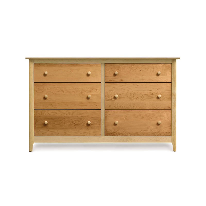 Sarah 6 - Drawer Dresser, Maple and Cherry, Conventional