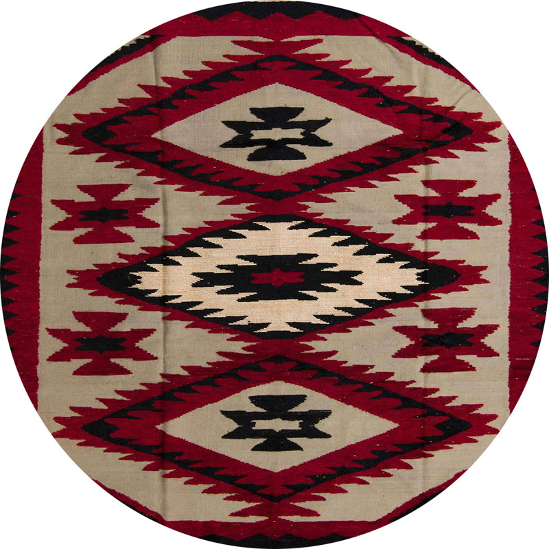 Tapis abstrait à motifs abstraits moderne 5006, Rond 3 pi