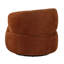 Fauteuil pivotant d'appoint moderne et luxueux, couleur orange rouille, revêtement en chenille, rotation à 360°, structure en bois massif, aucun assemblage requis pour une décoration douillette dans la chambre ou le salon.