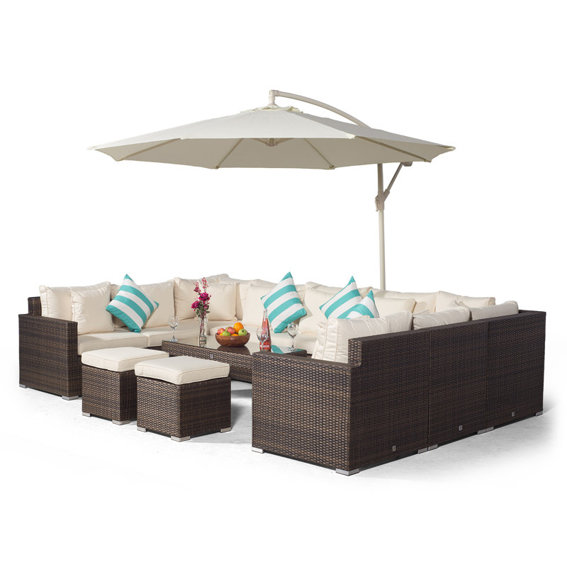 Yancey 5 Seater Rattan Corner Sofa Set