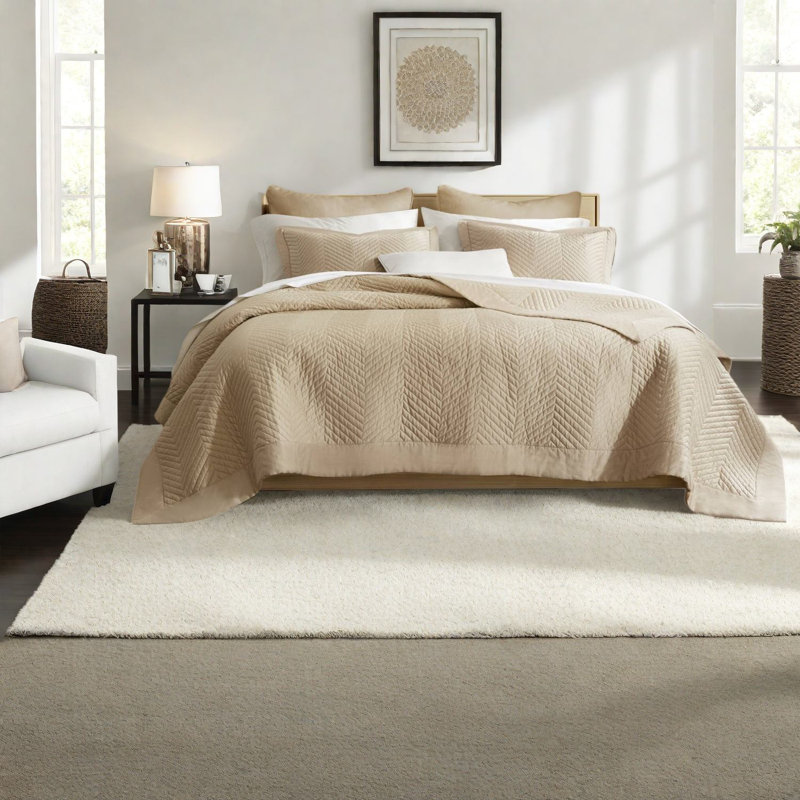 Ensemble de courtepointe moderne en coton respirant pour grand lit