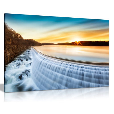 Waterfall Dam Sunrise - Wrapped Canvas Print