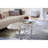 DAINTE Luxury Crystal Icicle Coffee Table | Modern Clear Acrylic Coffee Table with Natural Wood for Living Room Furniture