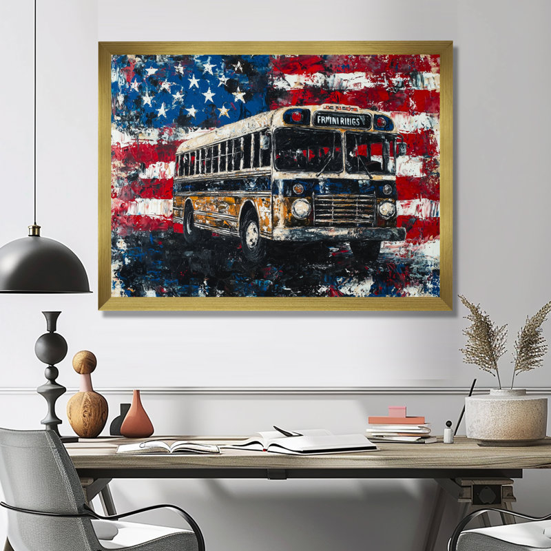 «Labibah - USA Patriotist», art mural encadré, H 30 po x l 40 po, Floater Framed, Doré