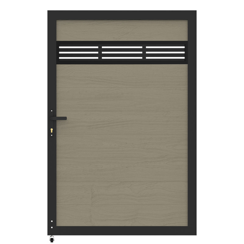 Barrière d'intimité décorative 6 pi H * 4 pi l avec cadres en métal et ensembles de boutons, barrière en bois composite en plastique - sans les poteaux