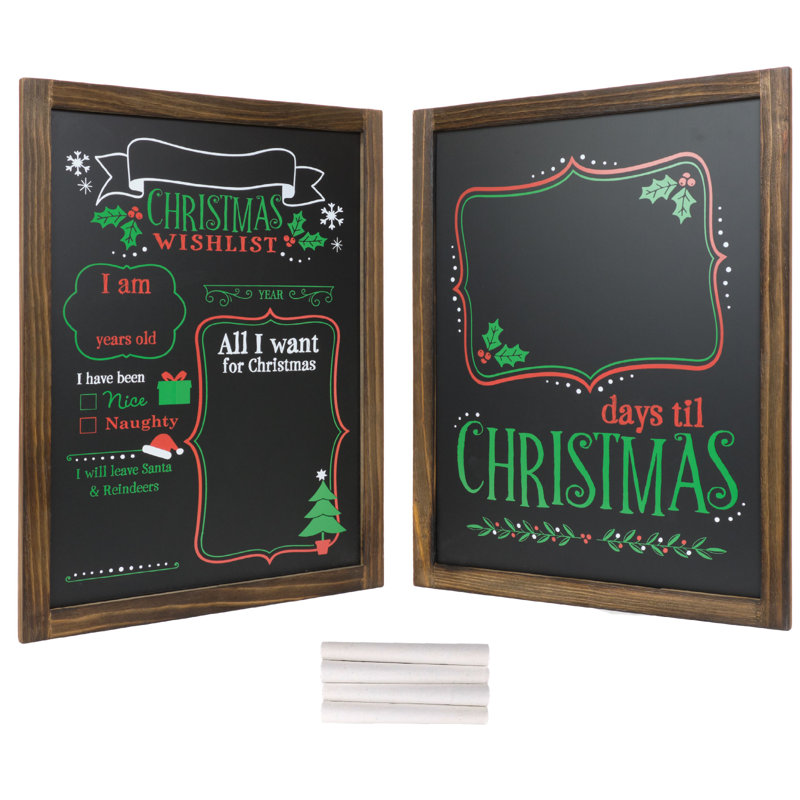Excello Wooden Chalkboard 13 in by 17 in in Photo Frame Christmas Decoration