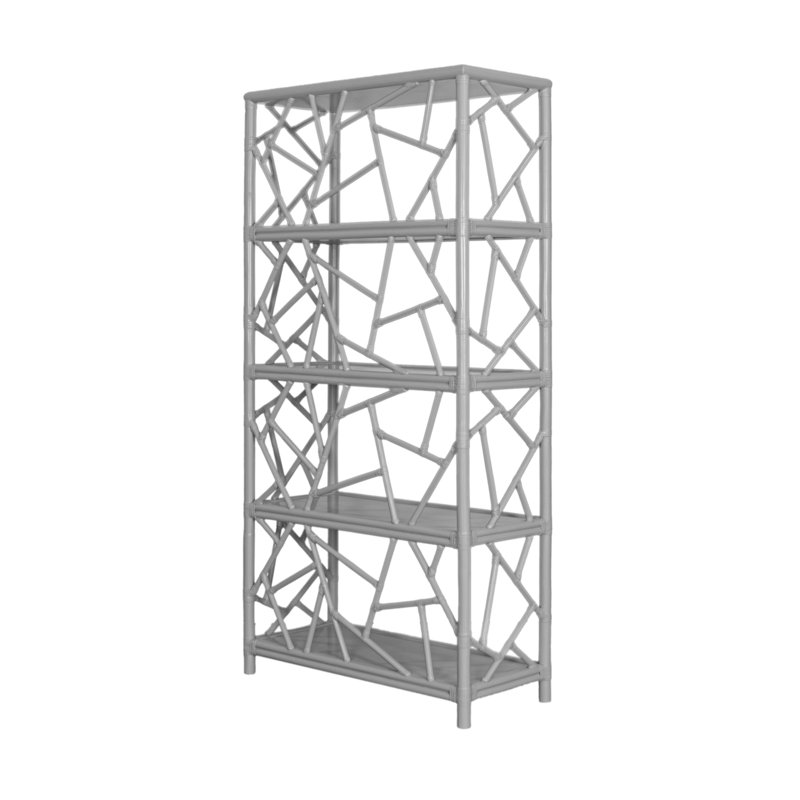 72'' H x 36'' W Wood Etagere Bookcase, Light Gray