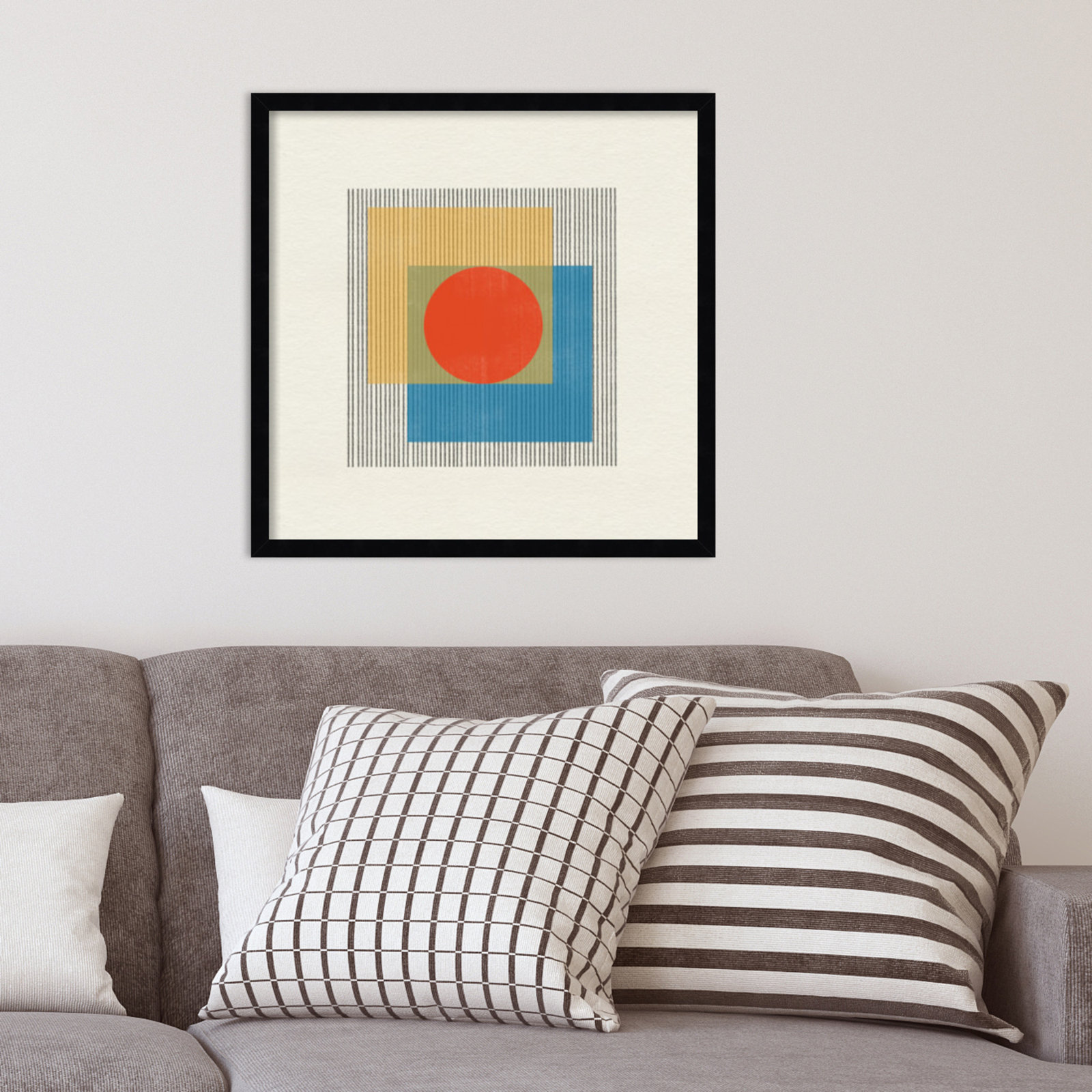 Midcentury Modern Object No 3 Print, Black, 21" H x 21" W x 1" D