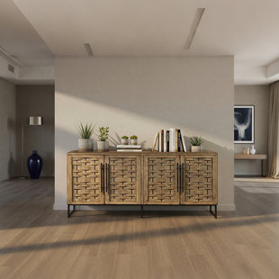 Aboubacar 83" 4-Door Cabinet, Antique Natural