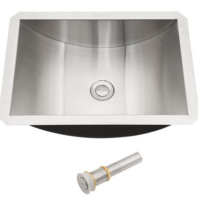 18"x13" Brushed Nickel Stainless Steel Bathroom Sink With Pop Up Drain, Nano - Treated For Resistance To Dirt And Stains, Non Fingerprint Surface, Sound Muffling Pads, Rectangular Vessel Design