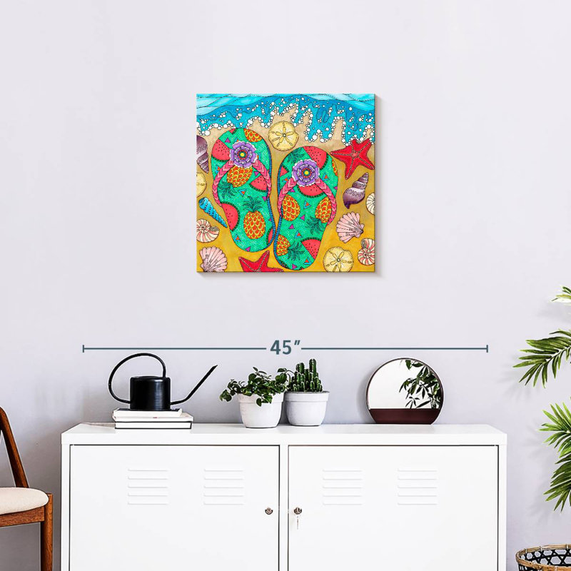 Gillard, pantoufles, paradis tropical, H 20 po x l 20 po