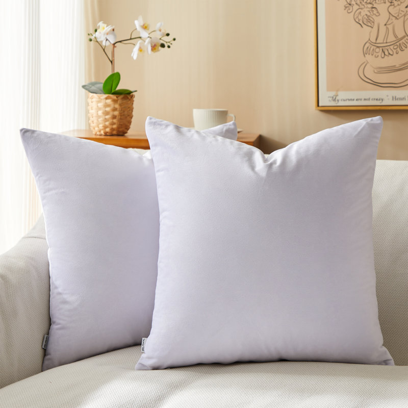 Housse de coussin en velours, Orange, H 20 po x l 20 po