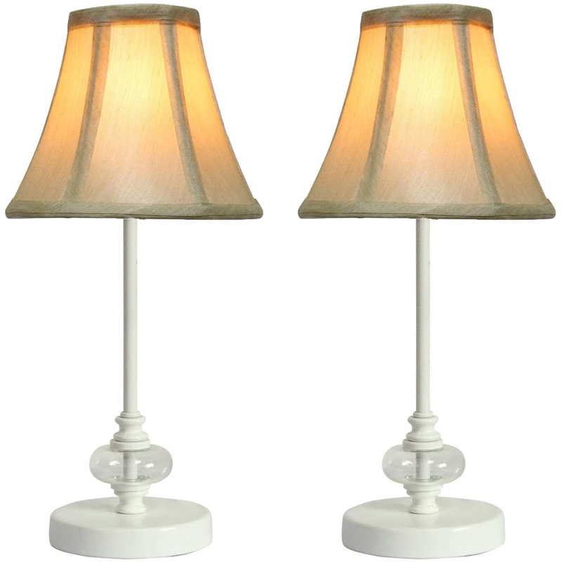 Ensemble de lampe de table 15 "Ayda, Blanc mat, Crème