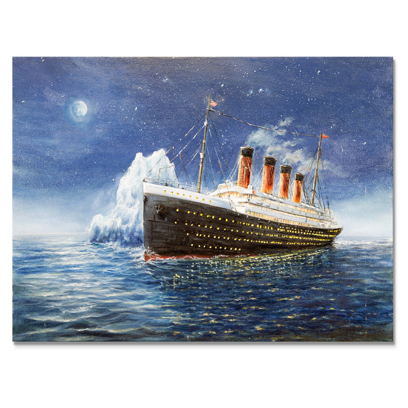 Titanic - reproduction sur toile, H 12 po x l 20 po x P 1 po, Toile tendue